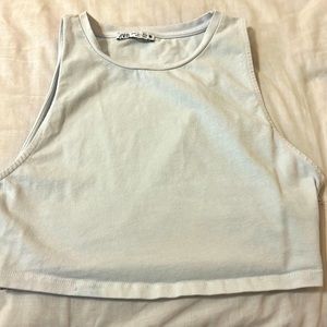 Crop White Tank Top Size Small